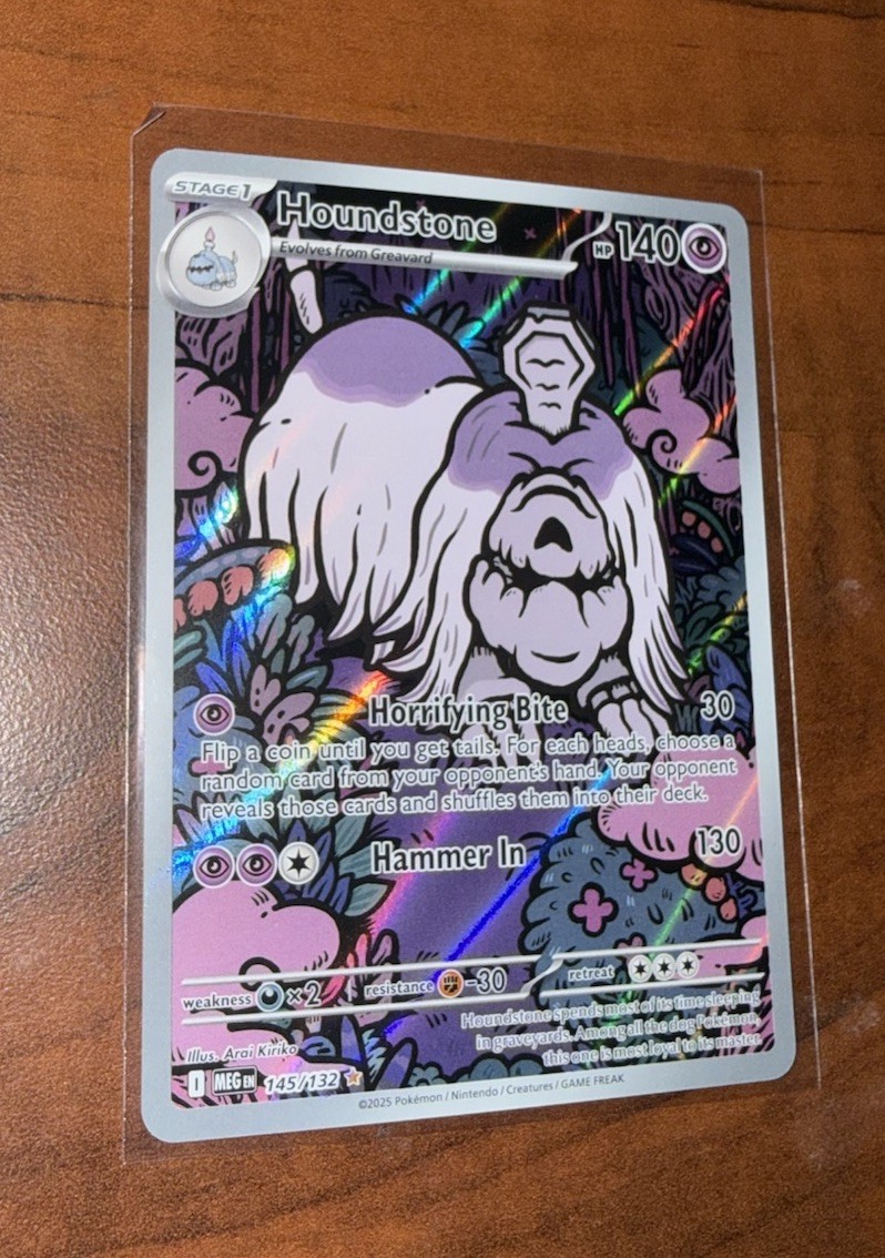 Houndstone 145/132 Illustration Rare | Me01: Mega Evolution Holo NM | Pokemon