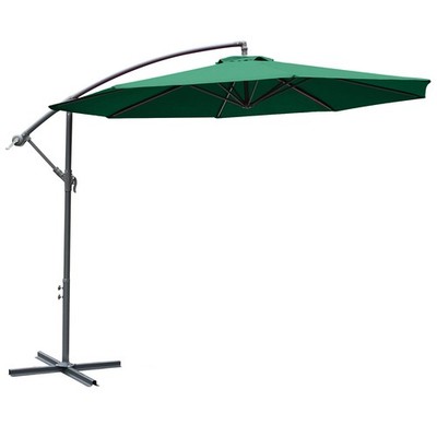 Outsunny 3 (m) Garten-Bananenschirm Ampelschirm mit Kurbel, grün
