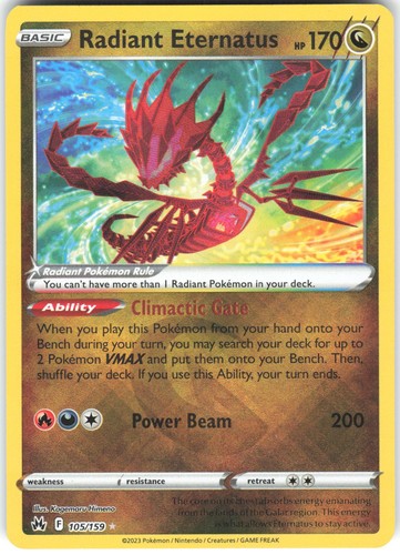 Radiant Eternatus 105/159 Crown Zenith CRZ Holo LP Pokemon Card TCG