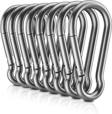 8 PCS Heavy Duty Carabiner Clips, 【NO Rust】 1360Lbs 304 Stainless Steel Carabine