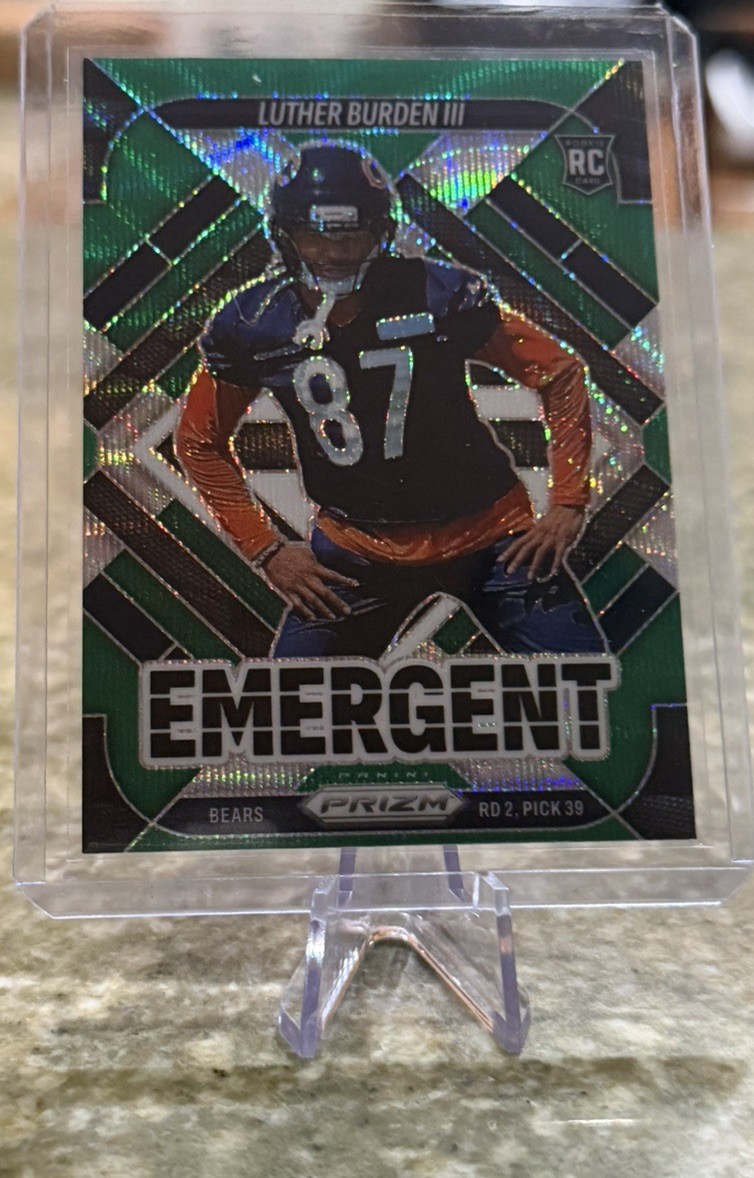 2025 Panini Prizm - Emergent Luther Burden #19 Green Wave Prizm (RC)