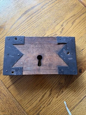 Antique Wood And metal Rim Lock - Image 1 of 4
