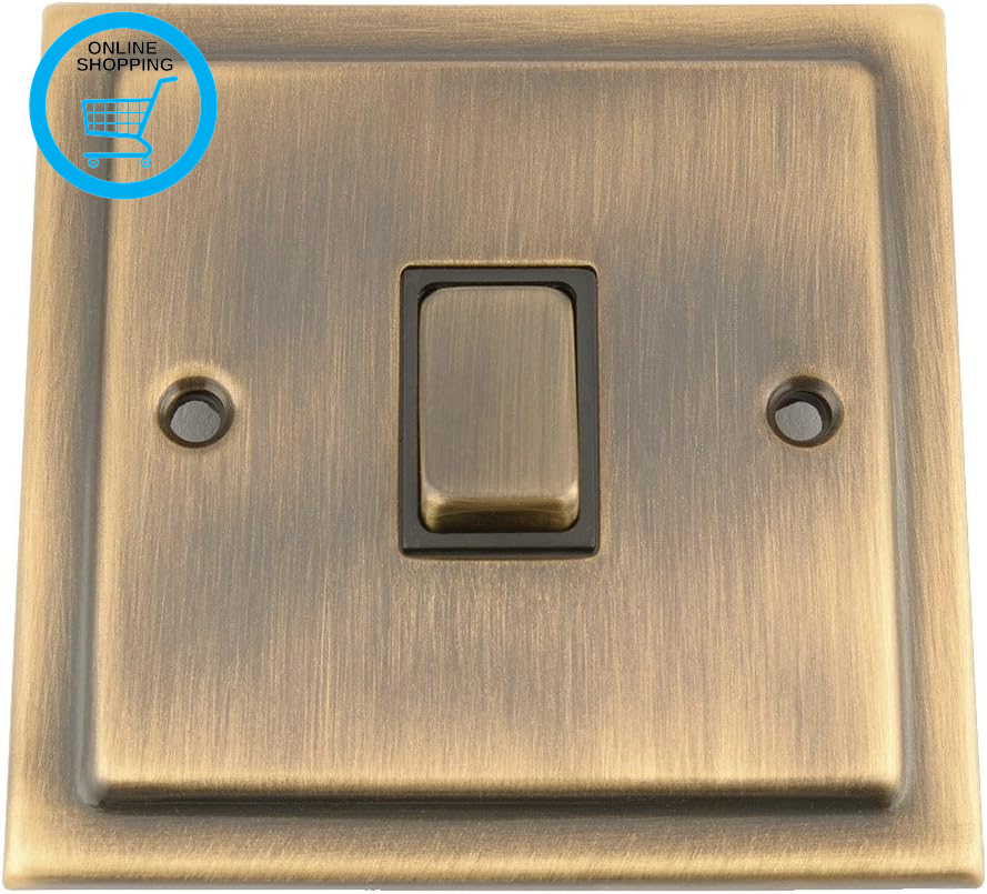 10A Intermediate Switch 1 Gang - Victorian Antiqe Brass