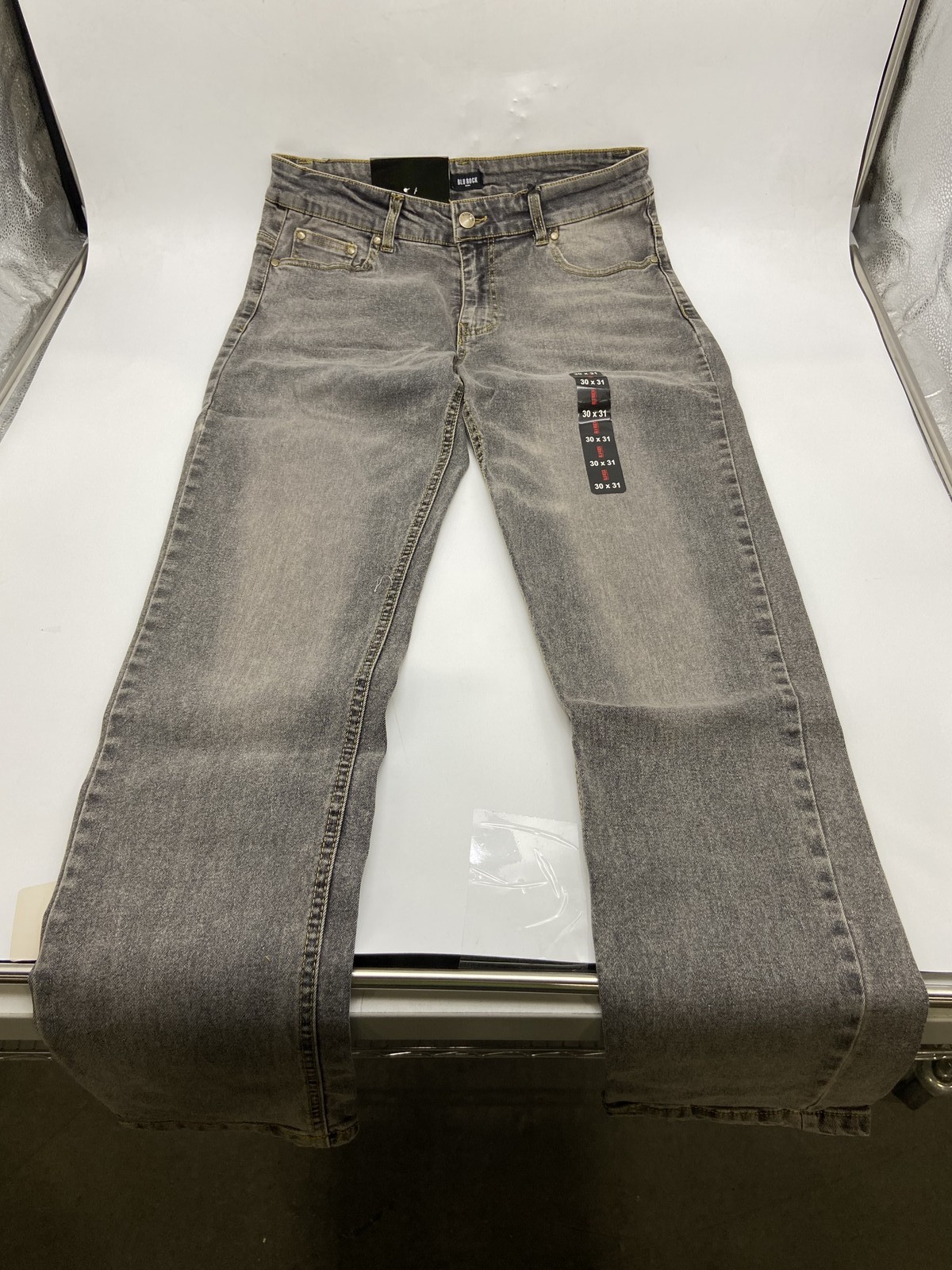 ПРЯМЫЕ ДЖИНСЫ BLU ROCK MENS FLEX STRETCH SLIM FIT - РАЗМЕР МУЖСКИЕ 30X31 - СЕРЫЙ 7890₽