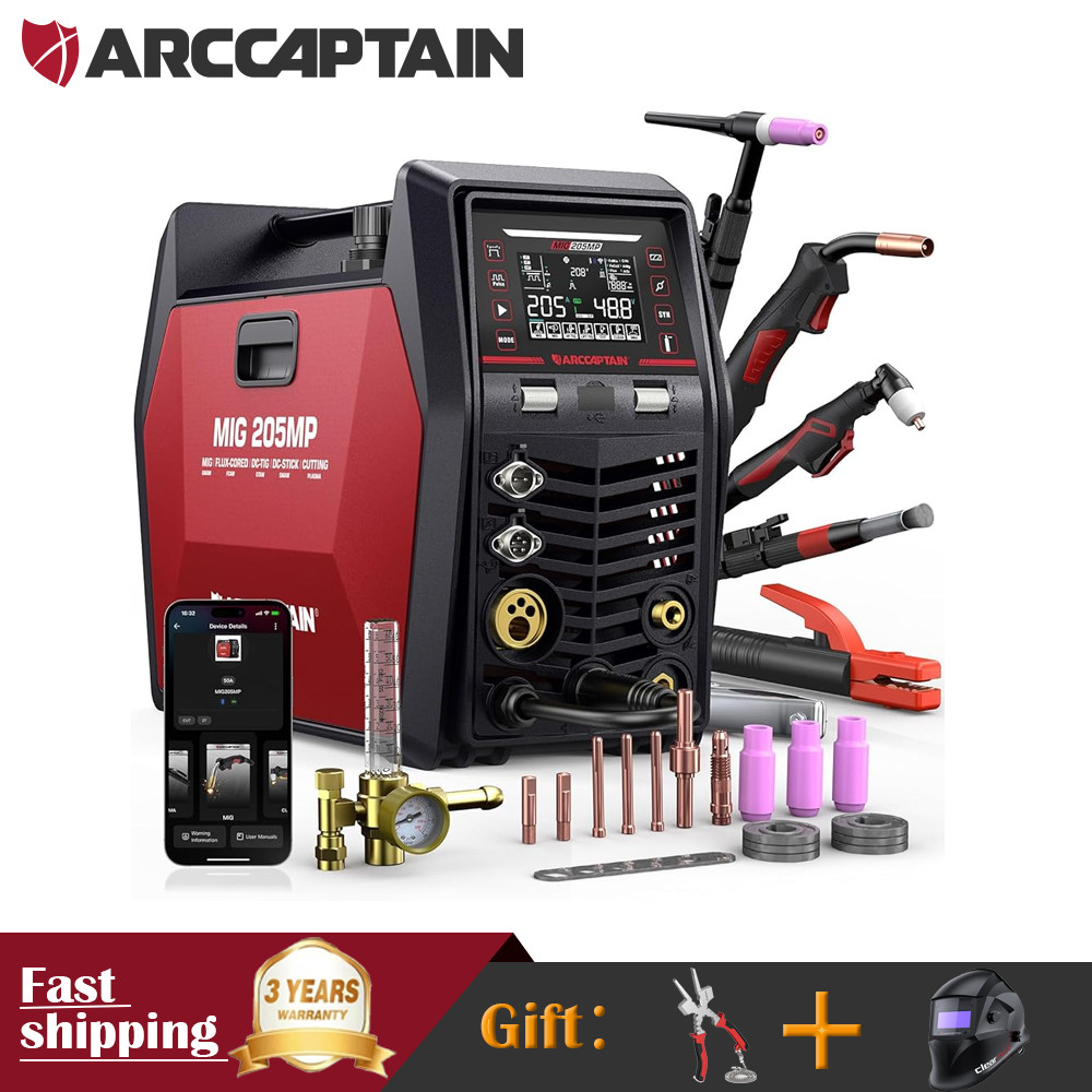 ARCCAPTAIN MIG205MP MIG Welder 9 IN 1 iControl APP Control 120/240V Dual Voltage