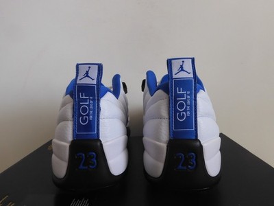 Nike Air Jordan 12 Low Golf Laser Nrg Retro 12 White-Blue Mens Sz