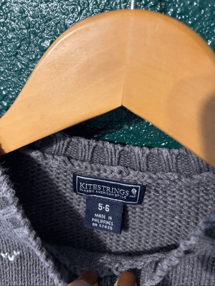 Suéter Kitestrings Unisex 5-6 Blanco Gris Pullover Esquí De Colección Foto 2 de 4