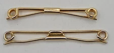 Vtg Mens Collar Bar Stay Clip LOT OF 2 Gold Tone Dapper Gentlemens Accessories
