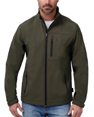 Free Country Men's Super Softshell 3-Layer Jacket Dark Olive Size
