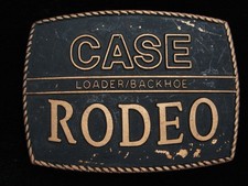 PJ07109 VINTAGE 1970s CASE LOADER/BACKHOE RODEO HEAVY MACHINERY BELT BUCKLE
