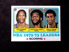 1973-74 TOPPS #153 LEADERS KAREEM ABDUL-JABBAR,,SPENCER HAYWOOD,,NATE ARCHIBALD