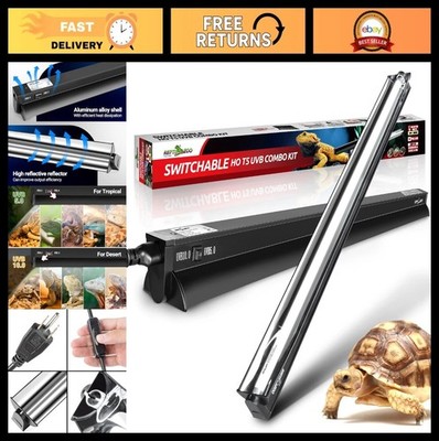 39W T5 UVB Light Combo Kit for Reptiles - 34'' Terrarium Hood Lamp for Bearded Dr