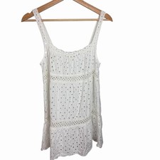 American Eagle White Eyelet Cotton Minidress, Small