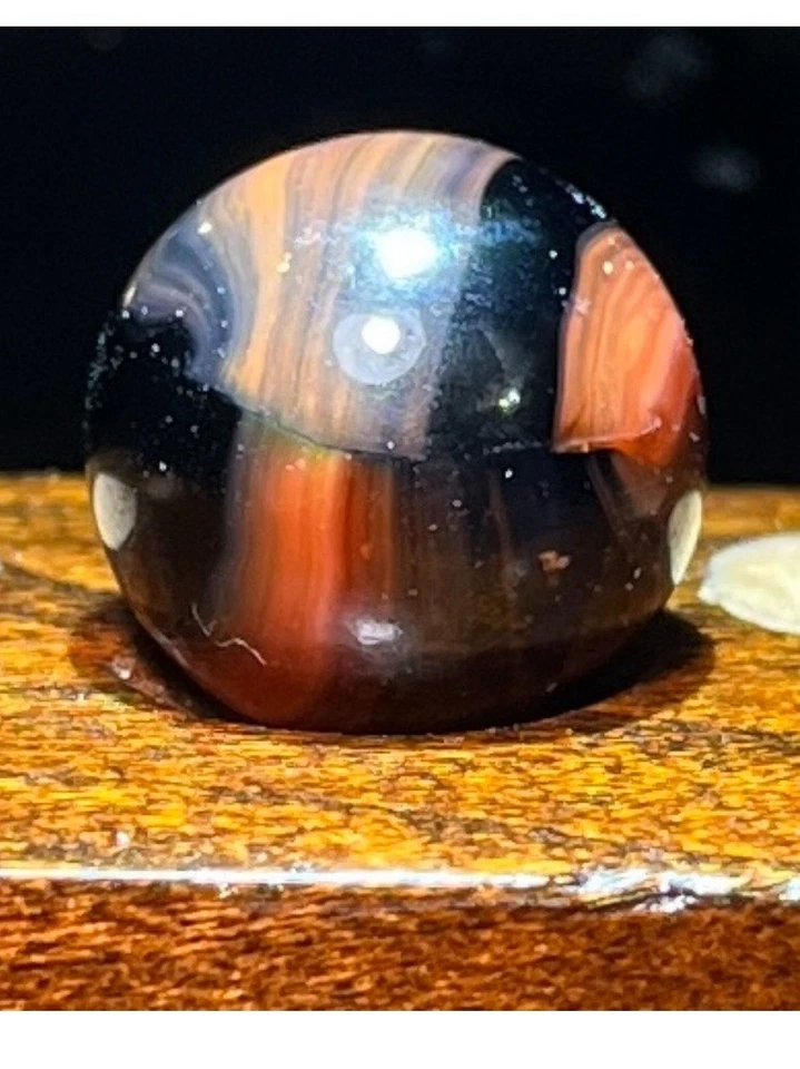 "Avispa mezclada King Blue Aventurine Peltier o mármol temprano 0,62"" como nueva 9,6 vintage" Foto 2 de 4