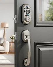 ARPHA D289H WiFi Smart Door Lock with Camera Doorbell & Handleset (Satin Nickel)