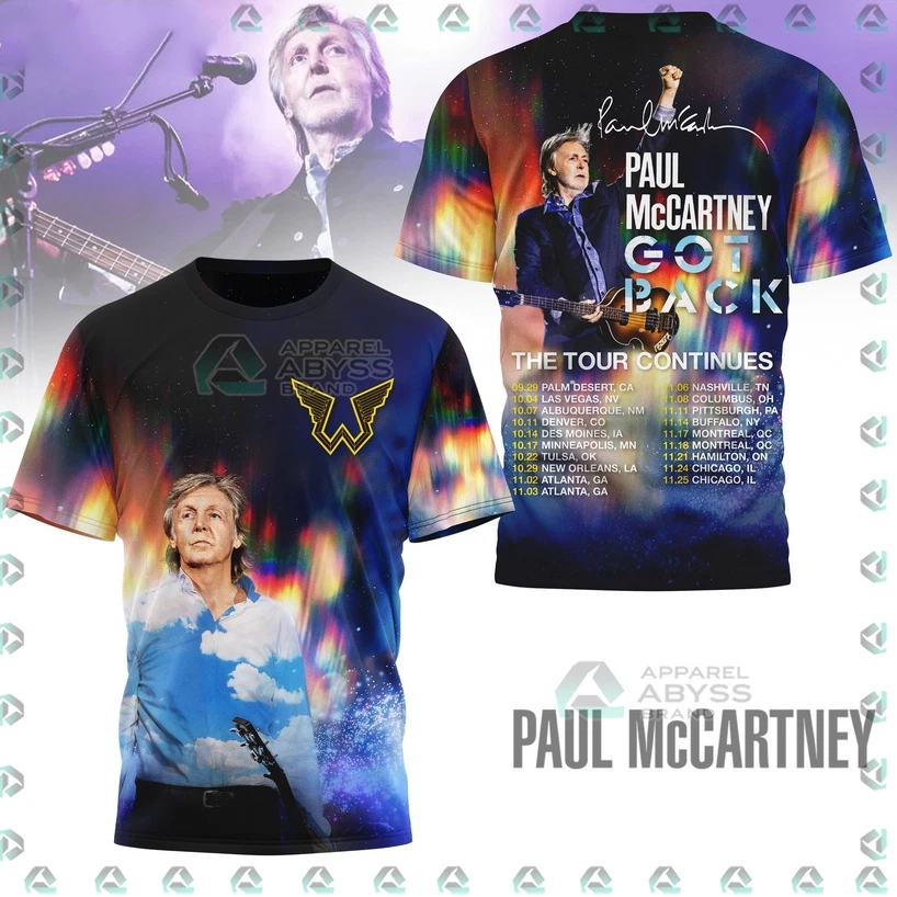 Paul Mccartney The Tour Continues 2025 AOP 3D T-Shirt BO1525 | eBay