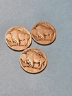 1913 Type 1 P D & S Buffalo Nickels - Free Shipping- A458