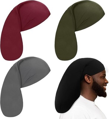 4 Pieces Unisex Jumbo Dreadlock Cap Long Dreads Hair Head Wrap Sleeping Cap Hair