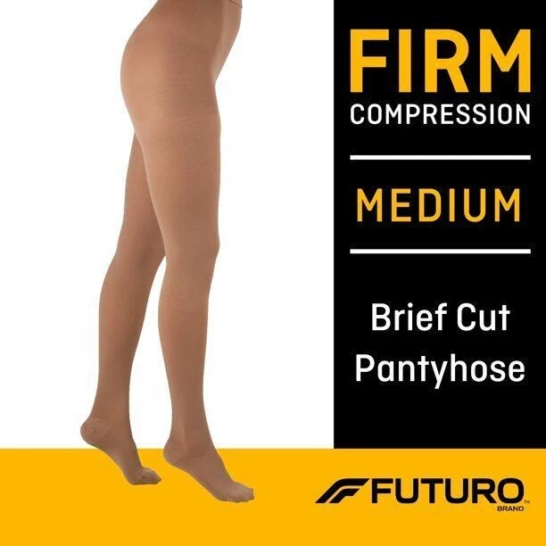 Futuro Beyond Support Pantyhose Medium Compression Nude Ideal Firm Brief Cut 1ct - Image 4 of 4