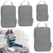 4Pc Compression Packing Cubes Travel Luggage Organizer Bags NEW