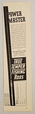 1936 Print Ad True Temper Power Master Fishing Rods American Fork Hoe Geneva,OH