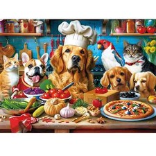 500 Piece Puzzles for Adults, Funny Puppy Animal Jigsaw Puzzles, Food Kitchen...