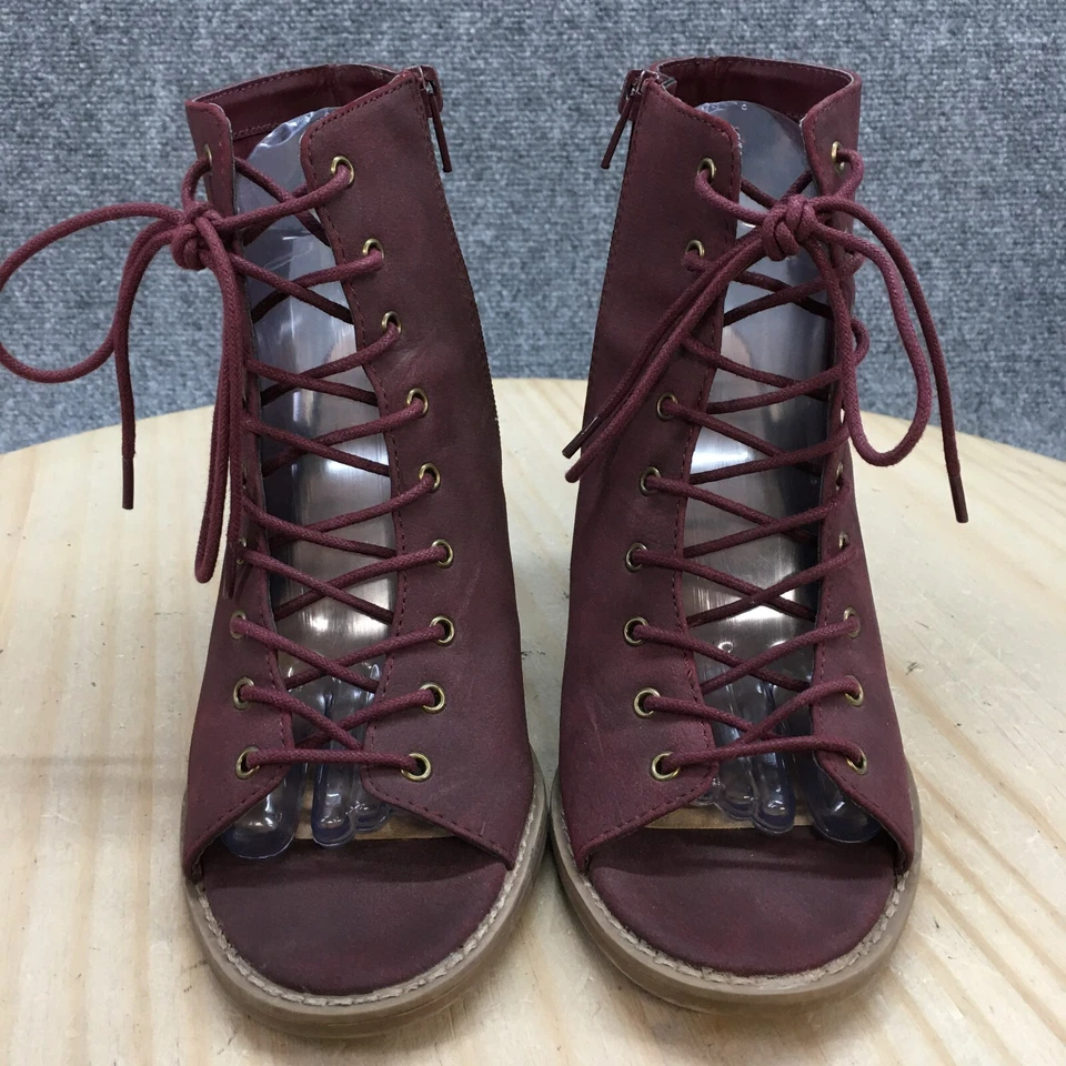 Sandalias Mossimo Supply Co para mujer 8,5 Kendra Gladiador borgoña imitación cuero Foto 4 de 4