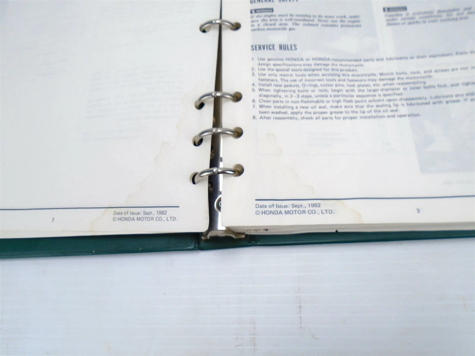 Manual de servicio de taller genuino Honda 1983 - CR60R - con carpeta verde Honda Foto 3 de 4