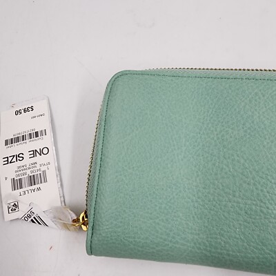 Style & Co Whip-Stitch Zip Wallet Women's One Size Mint Sage