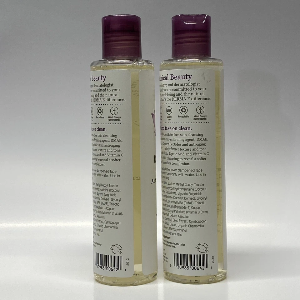 Derma E Limpiador Antioxidante Reafirmante de la Piel, 6 fl oz (175 ml) Lote de 2 Foto 3 de 4