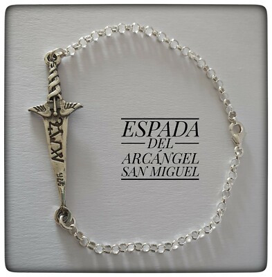 ESPADA SAN MIGUEL PLATA LEY PULSERA ARCANGEL  SAN MIGUEL SILVER ARCANGEL SWORD