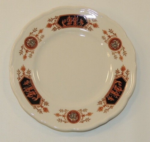 Set piatti ristorante vintage Siracusa Cina nero marrone bordo smerlato 5,5" piatto 2 - Foto 7 di 12