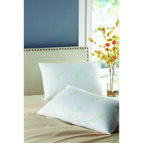 Set of 2 Bamboo-Polyfill Pillows Super Standard Size 20" x 28" Hypoallergenic