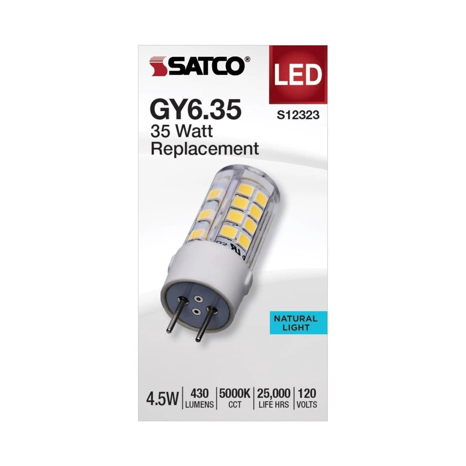 Satco S12323 - 4.5 Watt T6 LED Bulbs - GY6.35 Base -5000K ( 2, 5, 10 or 20 Pack) - Image 3 of 4