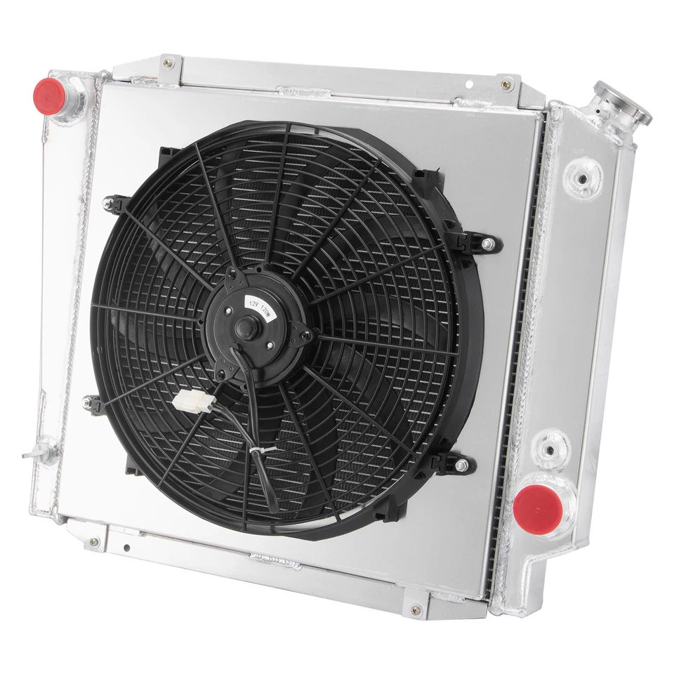 3 Row Radiator Shroud Fan For 1966-1977 1970 Ford Bronco Wagon Roadster 5.0L V8 Foto 3 de 4