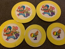 Vintage Toy Clown Plates Dishes Plastic Set by Manitowoc Aluminum