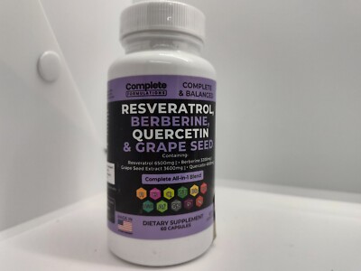 6500mg Resveratrol Supplement with Quercetin 4500mg  Berberine 3200mg Exp 05/27