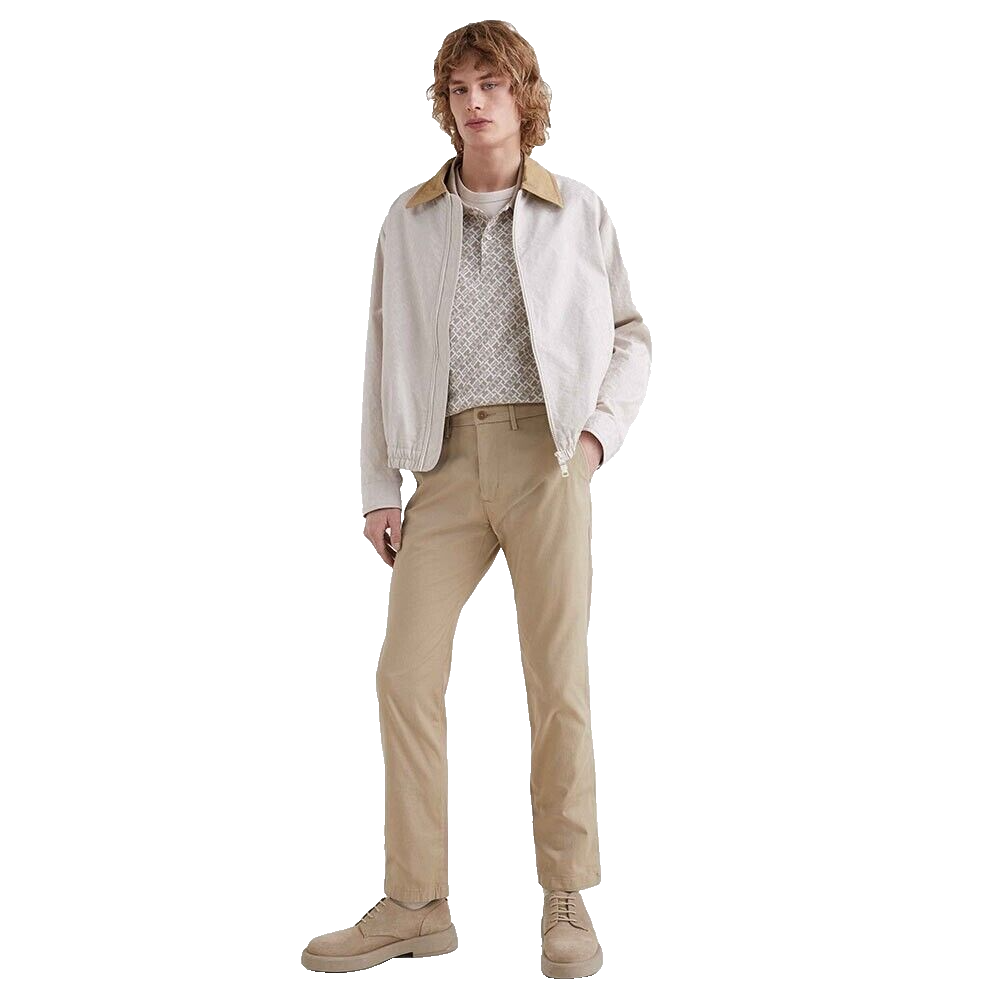 Tommy Hilfiger Mens Khaki Brown Denton 1985 Straight Fit Chino