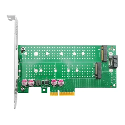 PCIe4.0x4 to M.2 NVMe & NGFF 2Port SSD Expansion Adapter Easy Installation