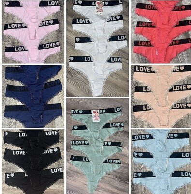 4 Set String Slips Panties verschiedene Farben Baumwolle Art. 2009 36 38 40