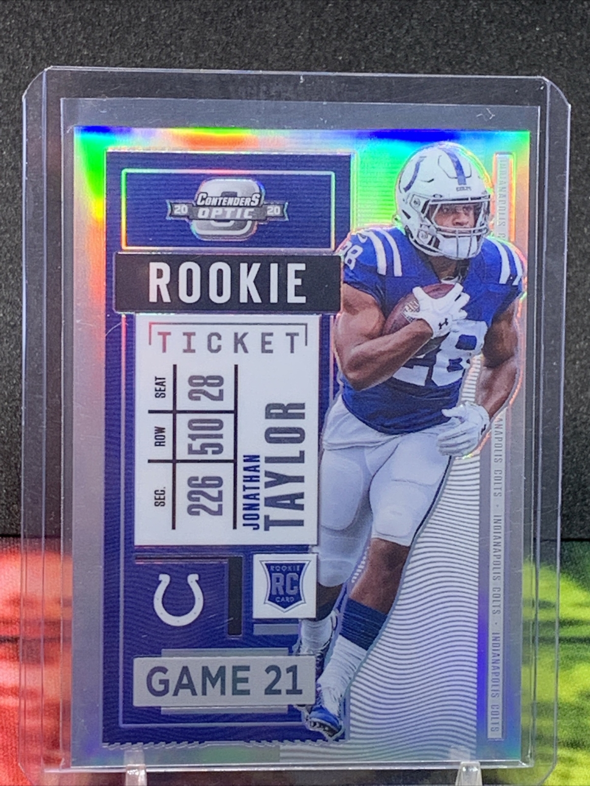 2020 Contenders Optic SILVER Prizm #82 JONATHAN TAYLOR RC Rookie Ticket Colts 🔥