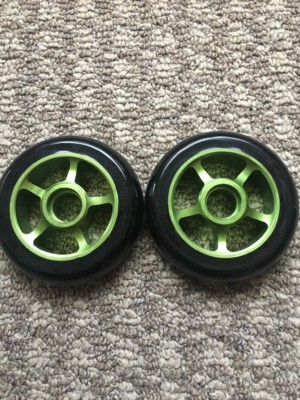 Pro Scooter Wheels Metal Core 110mm Anodized Lucky Green Free Bearings