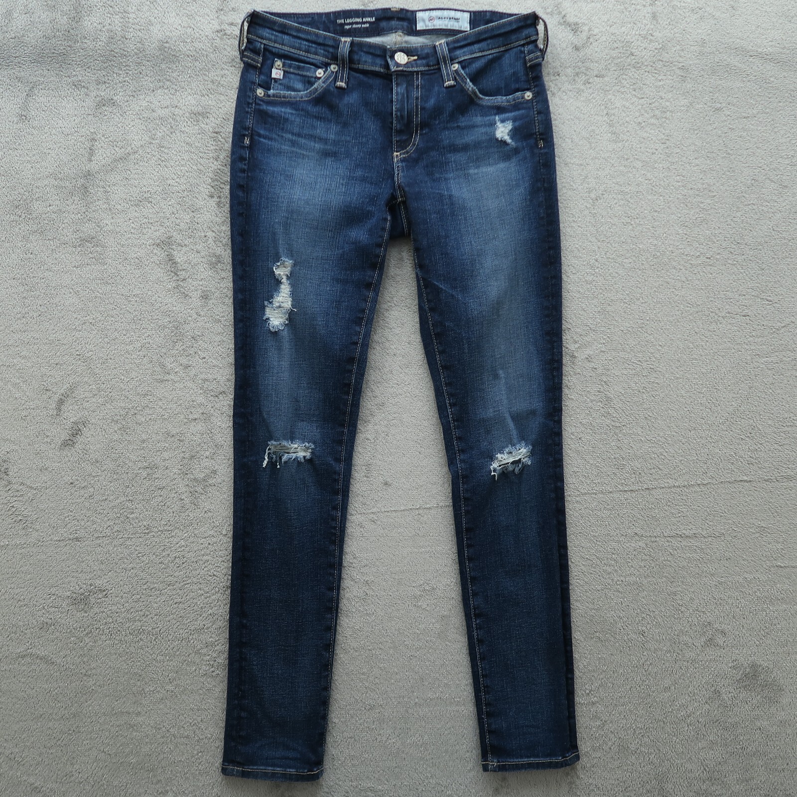 Adriano Goldschmied AG Womens 26 Blue Low-Rise Super Skinny Ankle Legging
