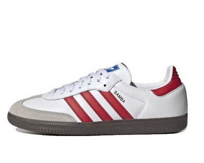 NEW Sz 8 Men's adidas Samba OG White Scarlet Red Sneaker IG1025 27G