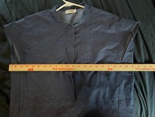 Calvin Klein Dress Womens Size Dark Blue Sleeveless Half Button Up 2 Pocket