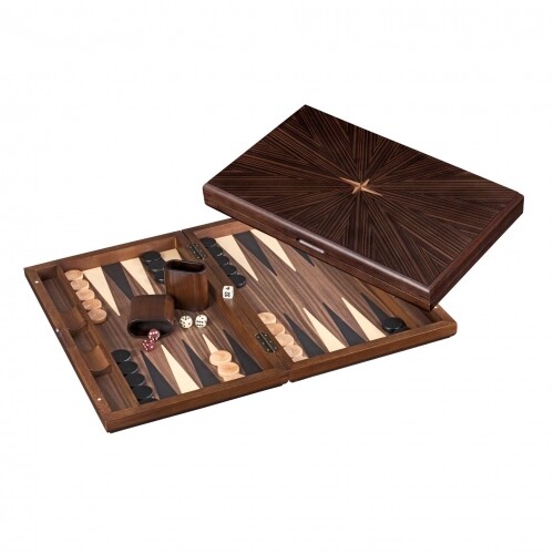 Ensemble de Backgammon Vintage : Luxe, Antique, Bois, Cuir