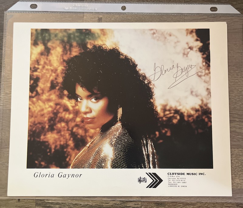Signed Gloria Gaynor Promo Photo Autographed I Will Survive Disco Legend Madonna