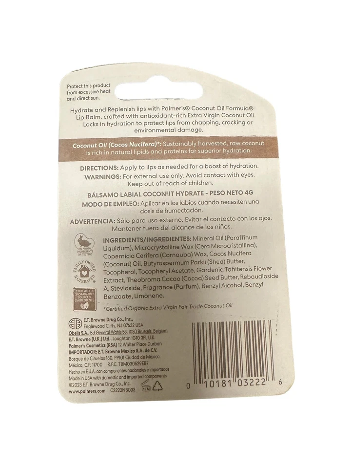Palmer’s 椰子油配方保湿润唇膏全新 SPF 15 批量 10 件全新 — 第 2/2 张图片