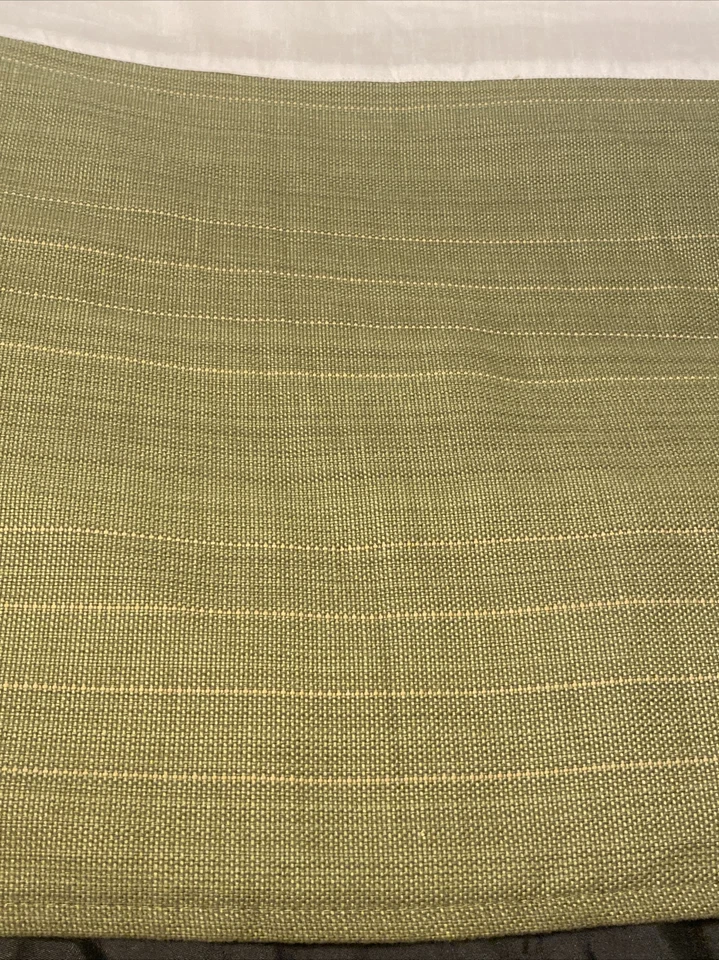 Tommy Bahama Home Twin Bed Skirt Dust Ruffle Cotton Green Brown Stripe Textured - Image 2 of 4