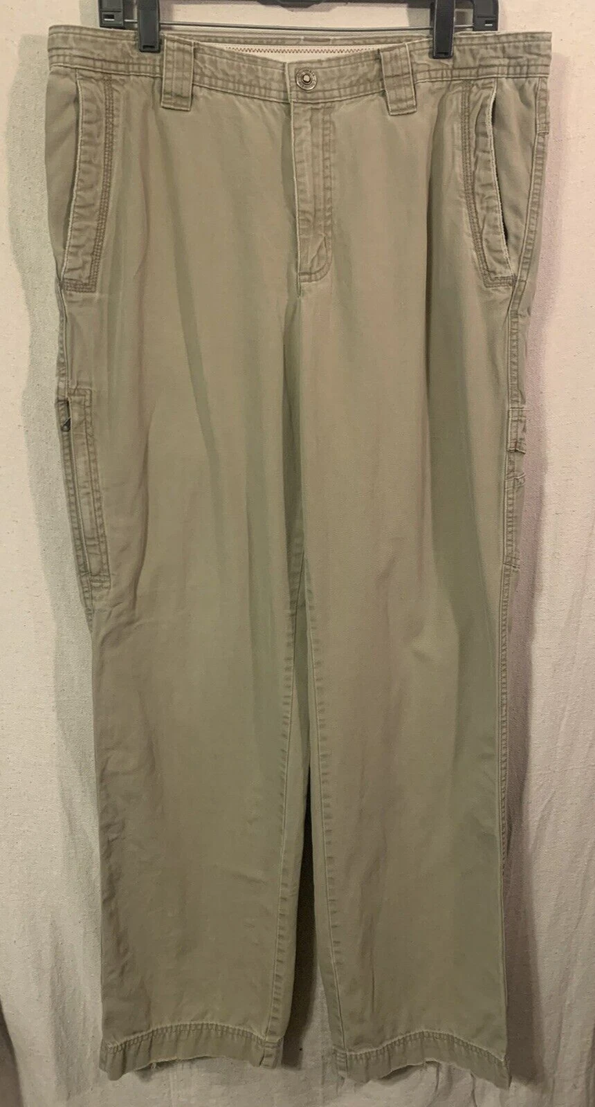 Columbia Pants Mens 34 Beige Baggy Straight Y2K Omni Shield Outdoor Protection *